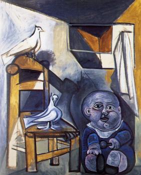 child with doves